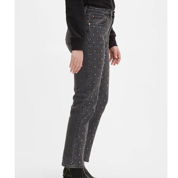 Levi's 501 Original Studded Front Straight Jeans in Black Wash, Size 27 NWOT - Picture 3 of 15
